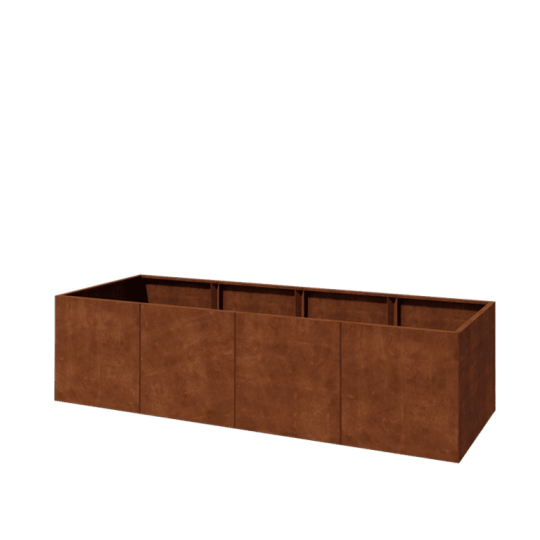 Cortenstaal plantenbak XXL - Rechthoek - 320 x 100 x 80 cm - Met bodemplaat