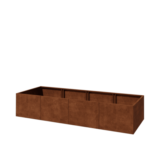 Cortenstaal plantenbak XXL - Rechthoek - 320 x 100 x 60 cm - Met bodemplaat