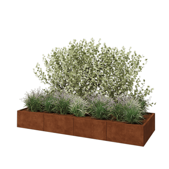 Cortenstaal plantenbak XXL - Rechthoek - 320 x 100 x 40 cm - Zonder bodemplaat