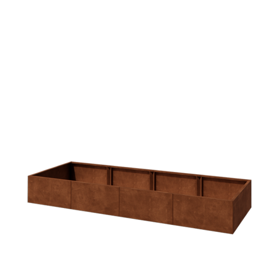 Cortenstaal plantenbak XXL - Rechthoek - 320 x 100 x 40 cm - Met bodemplaat