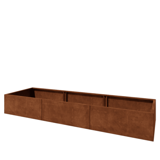 Cortenstaal plantenbak XXL - Rechthoek - 300 x 80 x 40 cm - Zonder bodemplaat