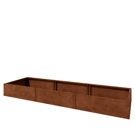 Cortenstaal plantenbak XXL - Rechthoek - 300 x 80 x 30 cm - Zonder bodemplaat