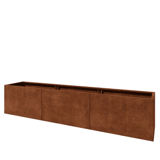Cortenstaal plantenbak XXL - Rechthoek - 300 x 50 x 60 cm - Zonder bodemplaat