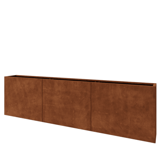 Cortenstaal plantenbak XXL - Rechthoek - 300 x 30 x 80 cm - Zonder bodemplaat