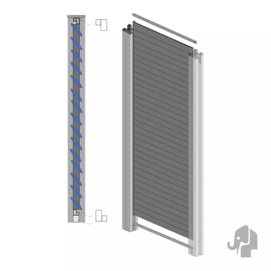 Elephant Shutter Schutting Modular Aluminium 90x180 cm Antraciet met Verstelbare Shutters