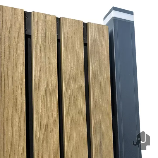 Elephant Schutting Stripes Black Houtcomposiet FSC 180x180 cm Co-Ex Oak