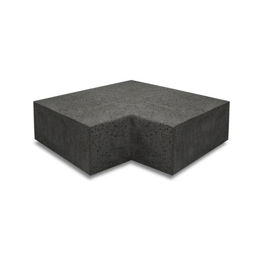 ArtiStone hoekstuk traptreden 90° binnen 37x15 Carbon