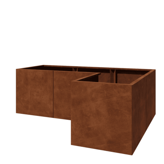 Cortenstaal plantenbak - L-vorm - 180 x 120 x 60 cm - Zonder bodemplaat