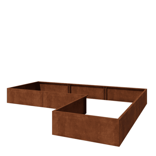 Cortenstaal plantenbak - L-vorm - 360 x 240 x 40 cm - Zonder bodemplaat