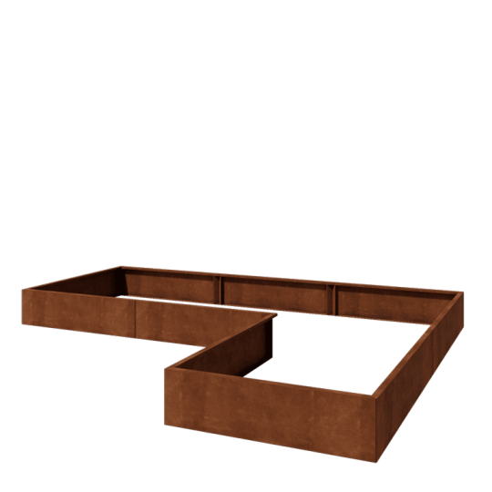 Cortenstaal plantenbak - L-vorm - 360 x 240 x 30 cm - Zonder bodemplaat