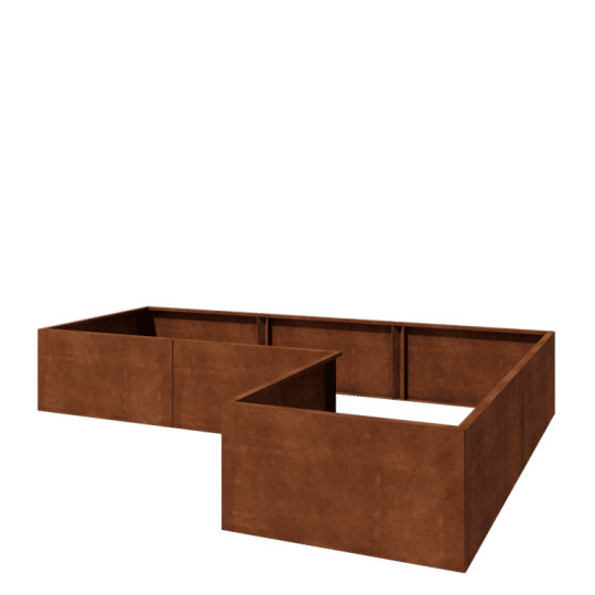 Cortenstaal plantenbak - L-vorm - 300 x 200 x 50 cm - Zonder bodemplaat