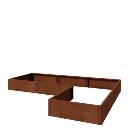 Cortenstaal plantenbak - L-vorm - 300 x 200 x 30 cm - Zonder bodemplaat