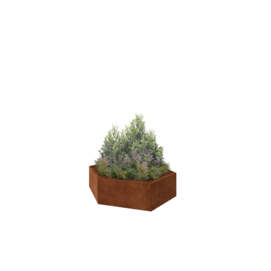 Cortenstaal plantenbak - Zeshoek - 159,3 x 138,6 x 40 cm - Zonder bodemplaat
