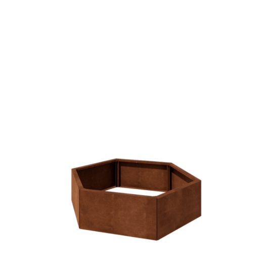 Cortenstaal plantenbak - Zeshoek - 119,3 x 103,9 x 30 cm - Zonder bodemplaat