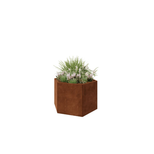 Cortenstaal plantenbak - Zeshoek - 99,3 x 86,6 x 60 cm - Zonder bodemplaat