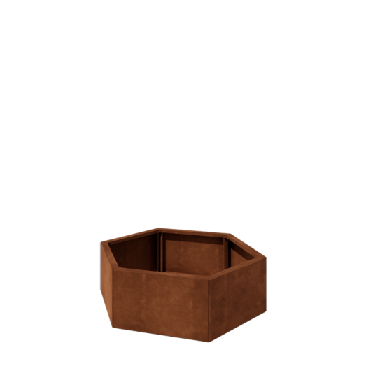 Cortenstaal plantenbak - Zeshoek - 99,3 x 86,6 x 30 cm - Zonder bodemplaat