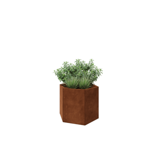 Cortenstaal plantenbak - Zeshoek - 79,3 x 69,3 x 60 cm - Zonder bodemplaat