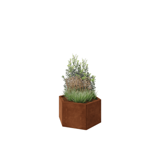 Cortenstaal plantenbak - Zeshoek - 79,3 x 69,3 x 40 cm - Zonder bodemplaat