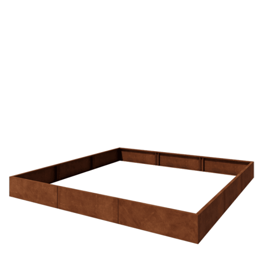 Cortenstaal plantenbak XXL - Vierkant - 300 x 300 x 30 cm - Zonder bodemplaat