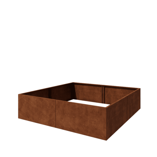 Cortenstaal plantenbak XXL - Vierkant - 240 x 240 x 60 cm - Zonder bodemplaat