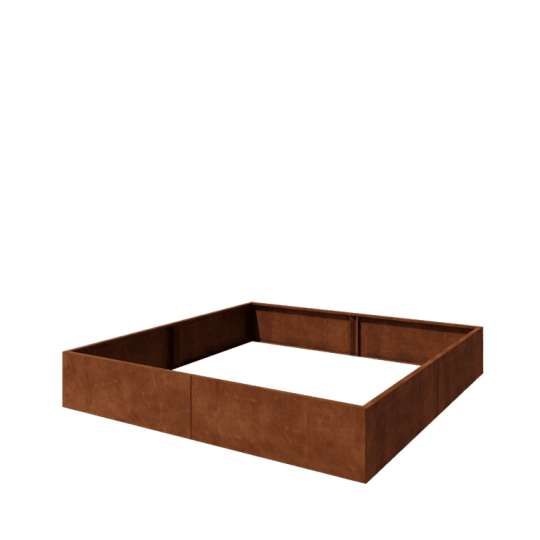 Cortenstaal plantenbak XXL - Vierkant - 240 x 240 x 40 cm - Zonder bodemplaat