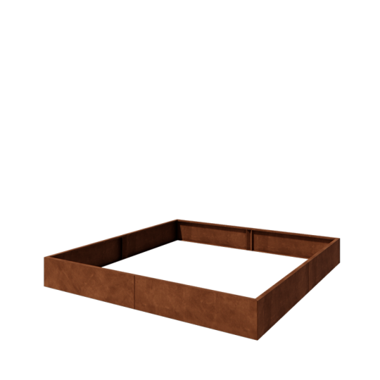 Cortenstaal plantenbak XXL - Vierkant - 240 x 240 x 30 cm - Zonder bodemplaat