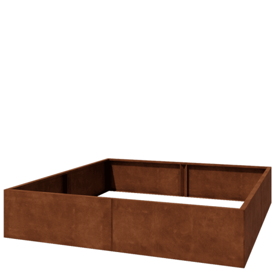 Cortenstaal plantenbak XXL - Vierkant - 200 x 200 x 40 cm - Zonder bodemplaat