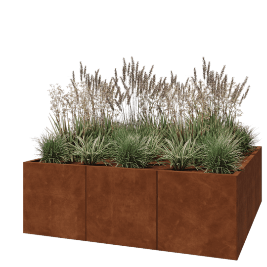 Cortenstaal plantenbak XXL - Vierkant - 180 x 180 x 60 cm - Zonder bodemplaat