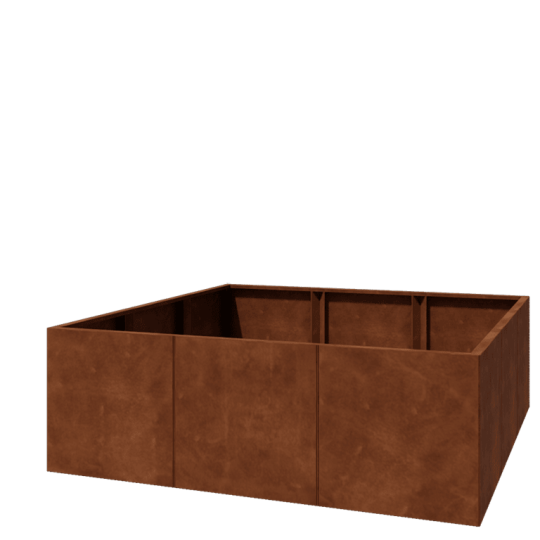 Cortenstaal plantenbak XXL - Vierkant - 180 x 180 x 60 cm - Zonder bodemplaat