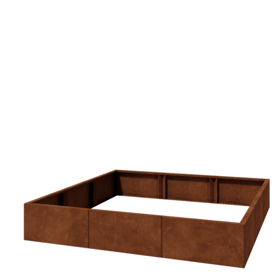 Cortenstaal plantenbak XXL - Vierkant - 180 x 180 x 30 cm - Zonder bodemplaat