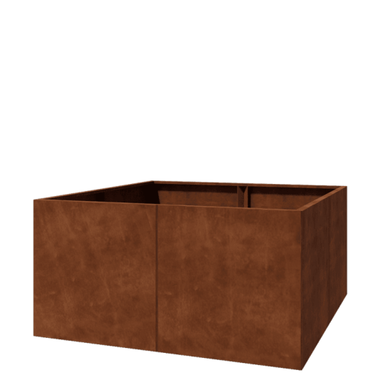 Cortenstaal plantenbak XXL - Vierkant - 160 x 160 x 80 cm - Zonder bodemplaat
