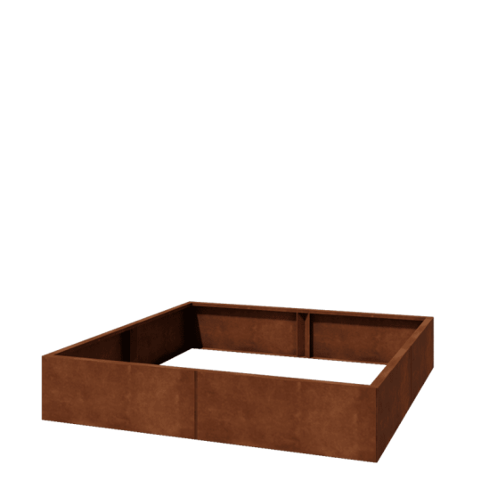Cortenstaal plantenbak XXL - Vierkant - 160 x 160 x 30 cm - Zonder bodemplaat