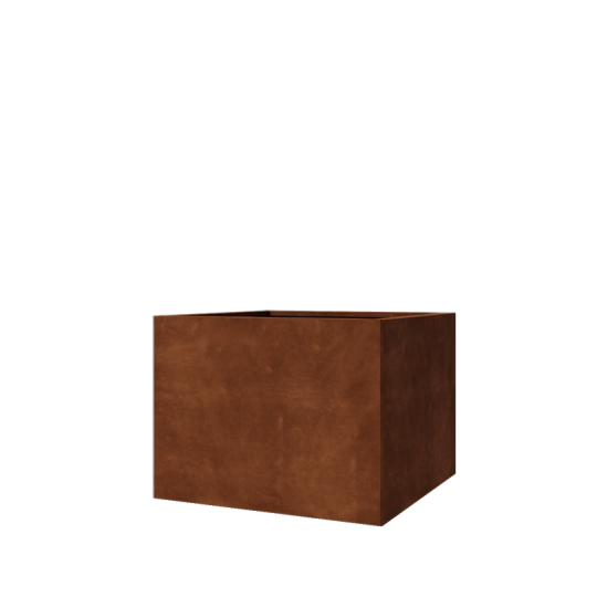 Cortenstaal plantenbak - Vierkant - 80 x 80 x 60 cm - Met bodemplaat