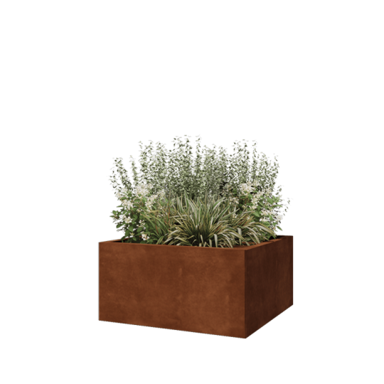 Cortenstaal plantenbak - Vierkant - 80 x 80 x 40 cm - Zonder bodemplaat
