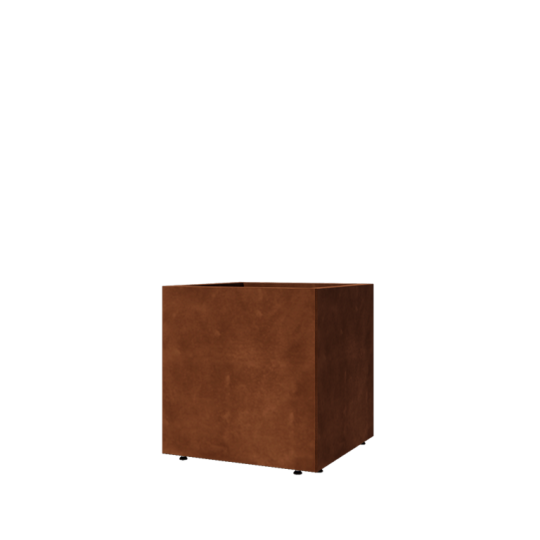 Cortenstaal plantenbak - Vierkant - 60 x 60 x 60 cm - Met bodemplaat - Met poten