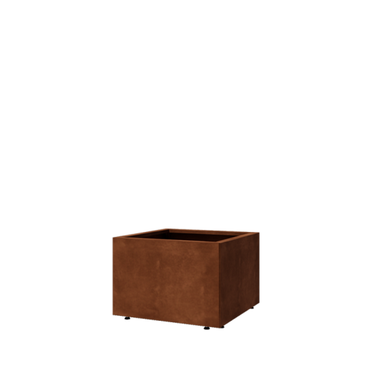 Cortenstaal plantenbak - Vierkant - 60 x 60 x 40 cm - Met bodemplaat - Met poten