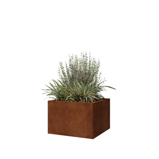 Cortenstaal plantenbak - Vierkant - 60 x 60 x 40 cm - Zonder bodemplaat
