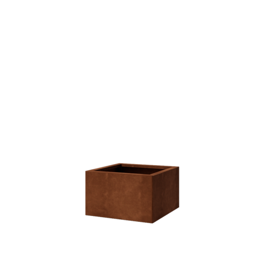 Cortenstaal plantenbak - Vierkant - 50 x 50 x 30 cm - Met bodemplaat