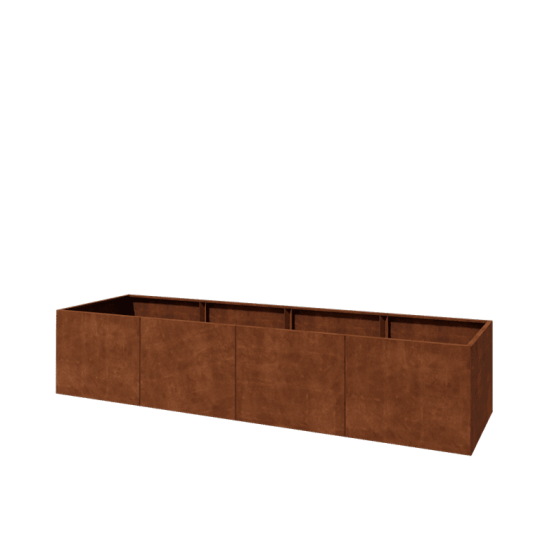 Cortenstaal plantenbak XXL - Rechthoek - 400 x 100 x 80 cm - Zonder bodemplaat