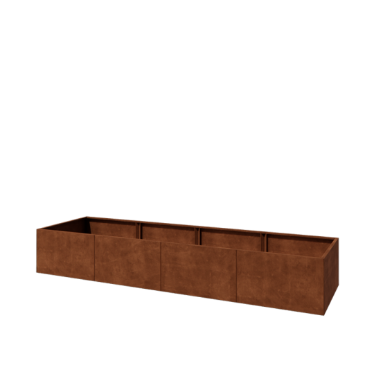 Cortenstaal plantenbak XXL - Rechthoek - 400 x 100 x 60 cm - Zonder bodemplaat