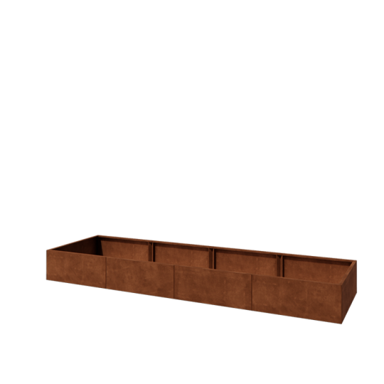 Cortenstaal plantenbak XXL - Rechthoek - 400 x 100 x 40 cm - Met bodemplaat