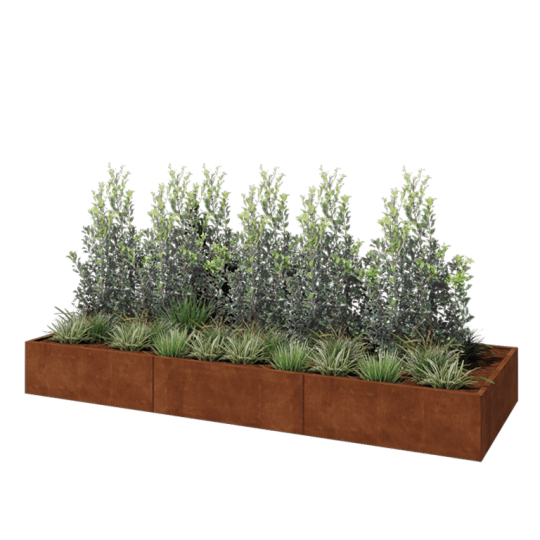 Cortenstaal plantenbak XXL - Rechthoek - 360 x 120 x 40 cm - Zonder bodemplaat