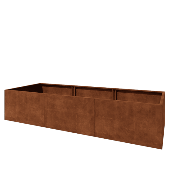Cortenstaal plantenbak XXL - Rechthoek - 300 x 100 x 60 cm - Met bodemplaat