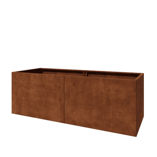 Cortenstaal plantenbak XXL - Rechthoek - 240 x 80 x 80 cm - Met bodemplaat