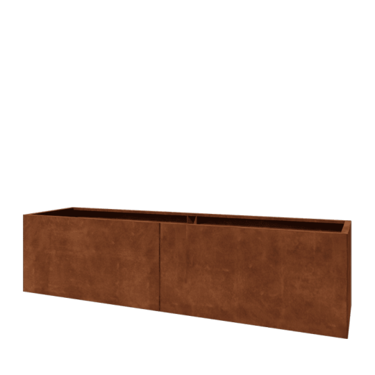 Cortenstaal plantenbak XXL - Rechthoek - 240 x 60 x 60 cm - Zonder bodemplaat