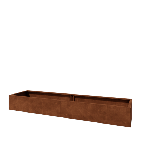 Cortenstaal plantenbak XXL - Rechthoek - 240 x 60 x 30 cm - Zonder bodemplaat