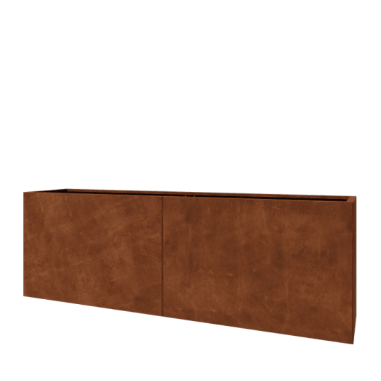 Cortenstaal plantenbak XXL - Rechthoek - 240 x 50 x 80 cm - Zonder bodemplaat