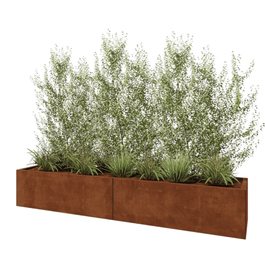 Cortenstaal plantenbak XXL - Rechthoek - 240 x 50 x 40 cm - Zonder bodemplaat