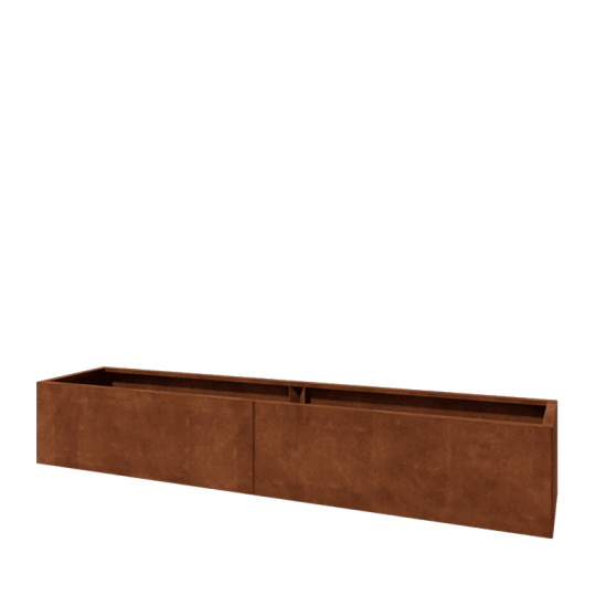 Cortenstaal plantenbak XXL - Rechthoek - 240 x 50 x 40 cm - Zonder bodemplaat