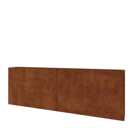 Cortenstaal plantenbak XXL - Rechthoek - 240 x 30 x 80 cm - Zonder bodemplaat